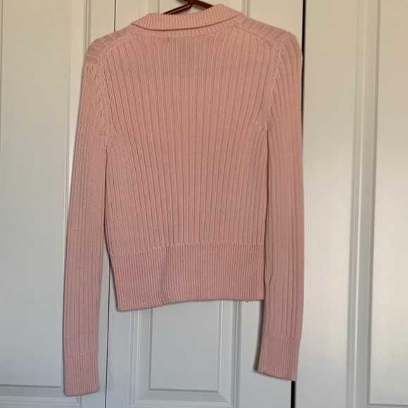 Express Light Pink Ribbed Cardigan - Picture 2 of 3